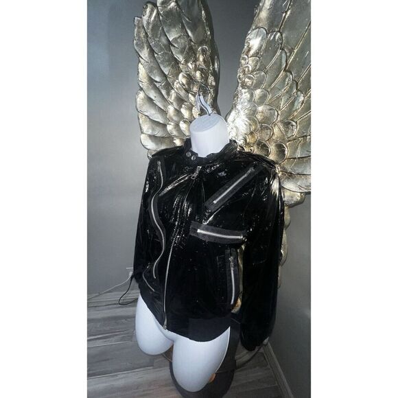 Rare LMFAO Sorry For Party Rockin Patent jacket Grunge, Rock, Metal,small - Picture 8 of 16
